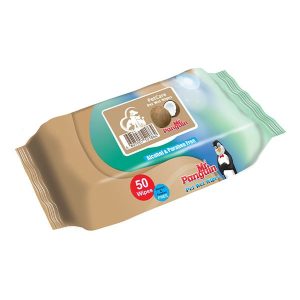 دستمال مرطوب پاکتی مستر پنگوئن رایحه نارگیل